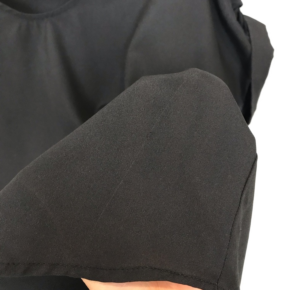 BCBG Top Rushed Sleeves Black B - Picture 8 of 8